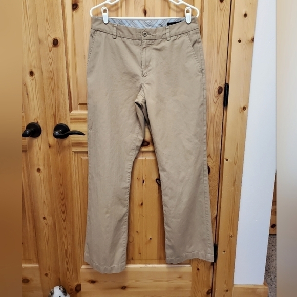 BANANA REPUBLIC CAMEL TAN KHAKIS CASUAL 100% COTTON PANTS MEN SIZE 32 X 24 - Picture 2 of 11